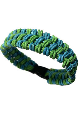 Armband aus Gleitschirmleinen - grün/blau-Paracord- Upcycling von alten Gleitschirmen